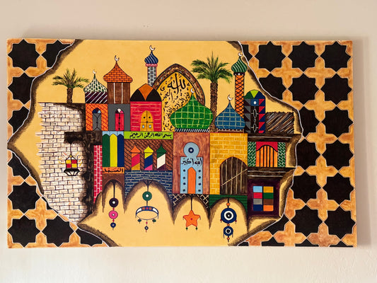 Islamic Baghdadiyyat with acrylic colors
